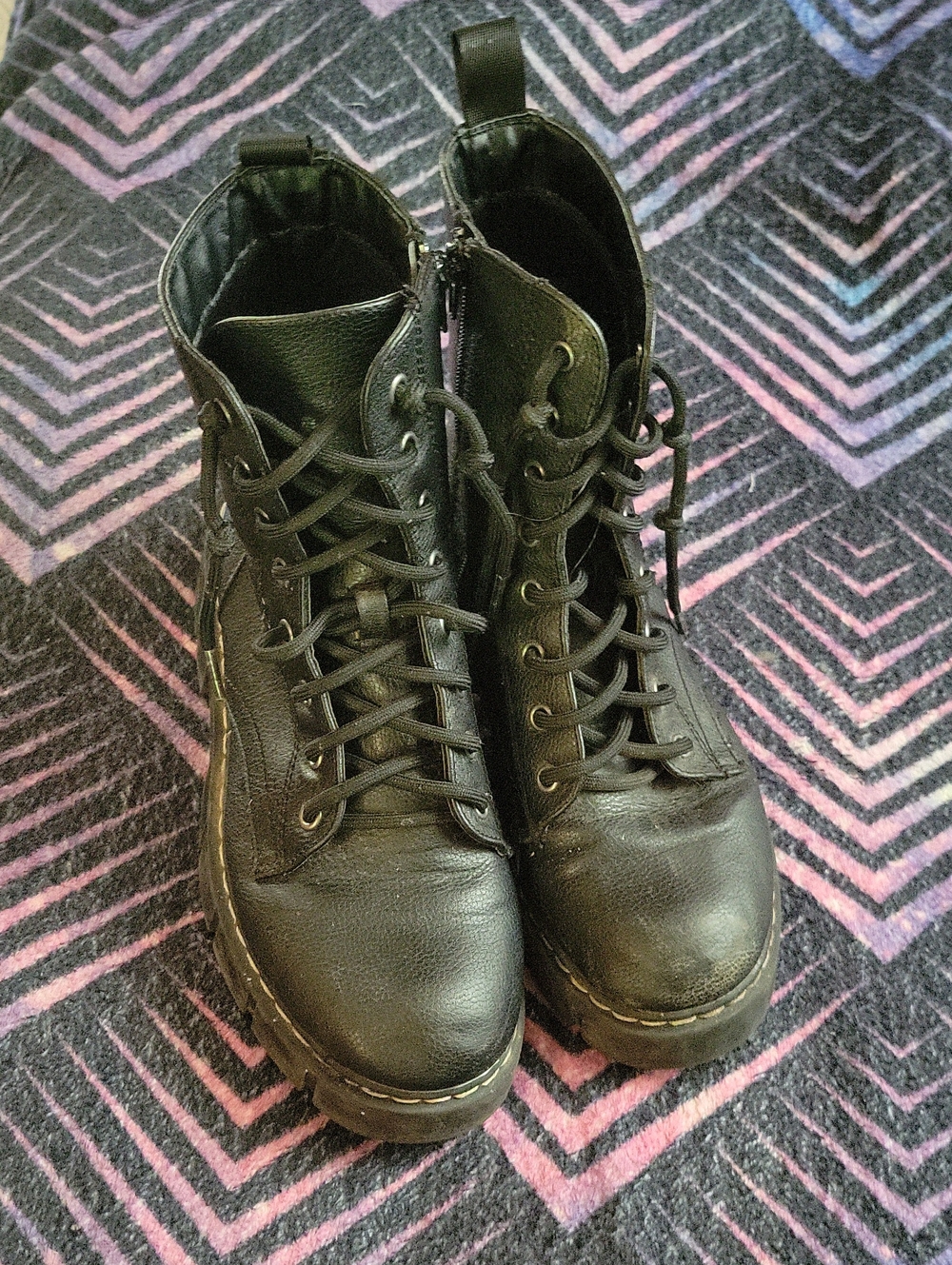 Union Bay Black Lace-Up Combat Boots